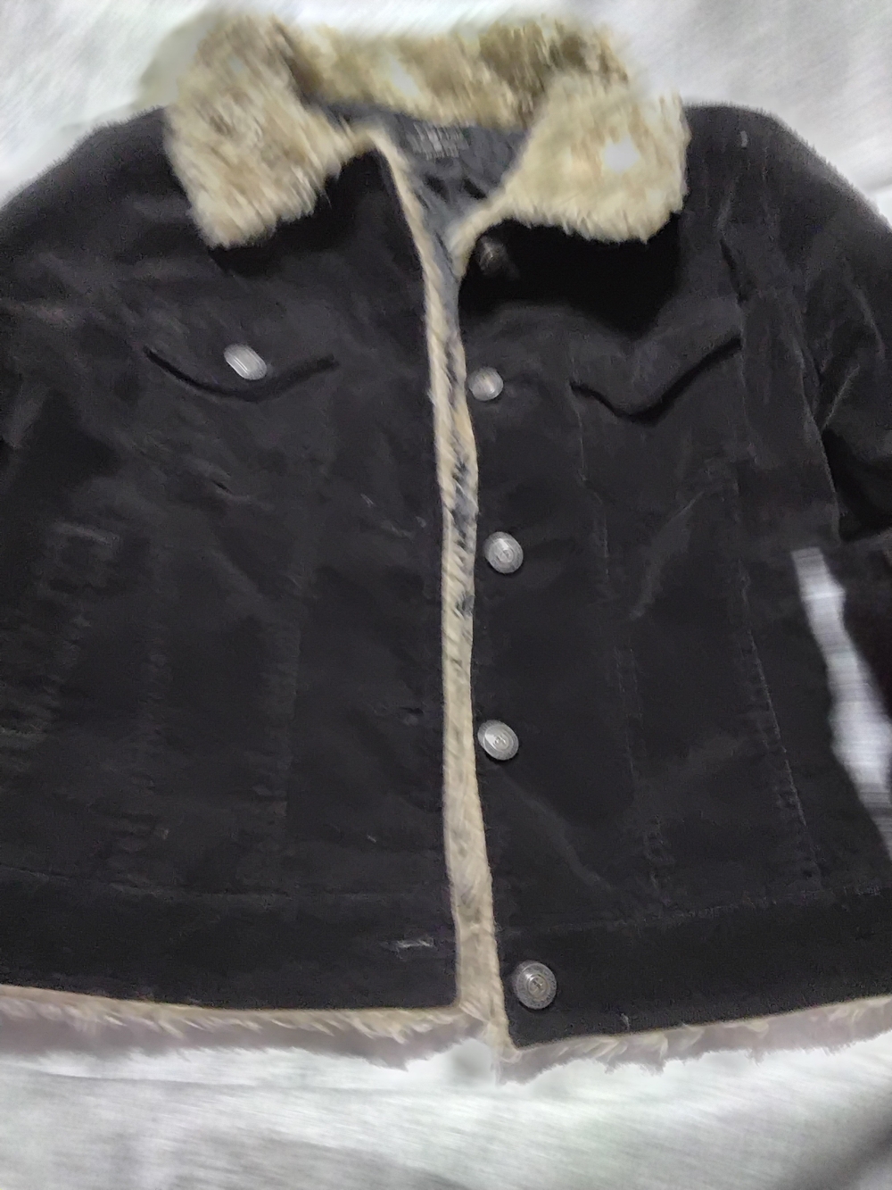 Women’s Black Faux-Shearling Lined Jacket